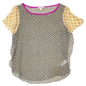 Ella Moss, Sheer 100% Silk Top, Size S
